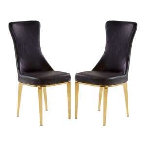 Denebola Black PU Leather Dining Chair In A Pair