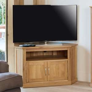Fornatic Corner TV Stand In Mobel Oak With 2 Doors 1 Shelf - UK