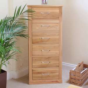 Fornatic Wooden Chest Of Drawers In Mobel Oak With 6 Drawers - UK