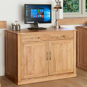 Fornatic Wooden Computer Desk In Mobel Oak With 2 Doors - UK