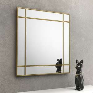 Fabron Square Wall Mirror In Gold - UK