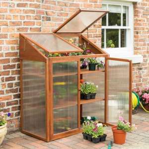Frankby Hardwood Mini Greenhouse Planter With 4 Doors - UK