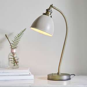 Franklin Task Table Lamp In Taupe And Antique Brass - UK