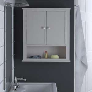Franklyn Wooden Storage Wall Cabinet With 2 Doors In Grey - UK