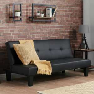 Franklins Faux Leather Sofa Bed In Black - UK