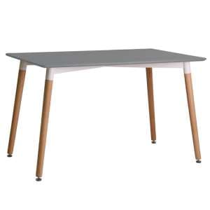 Frazer Rectangular Wooden Dining Table In Grey