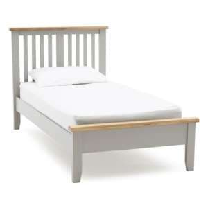 Freda Low Footboard Wooden Single Bed In Grey And Oak