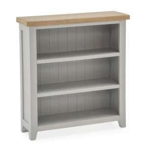 Freda Low Wooden Bookcase With 2 Shelves In Grey And Oak - UK