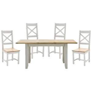 Freda Small Extending Dining Table With 4 Cross Back Chairs