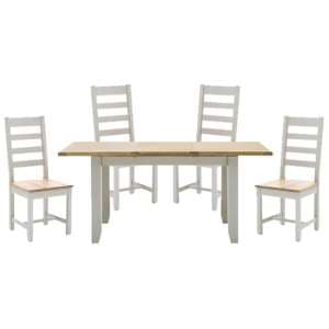 Freda Small Extending Dining Table With 4 Ladder Back Chairs