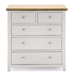 Freda Wooden Chest Of 5 Drawers In Grey And Oak - UK