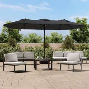 Fremont Double-Head Fabric Parasol In Anthracite - UK