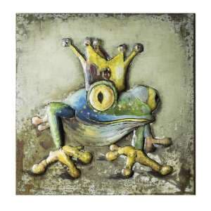 Frog 3D Picture Metal Wall Art In Multicolor - UK