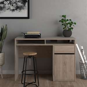Frosk Wooden Computer Desk With 1 Door 1 Drawer In Oak - UK