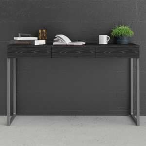 Frosk Computer Desk With 3 Drawers In Black And Metal Legs - UK
