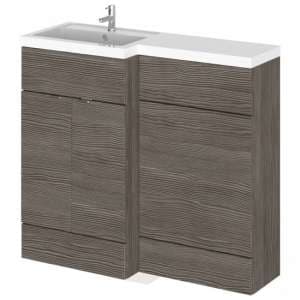 Fuji 100cm Left Handed Vanity With L-Shaped Basin In Brown