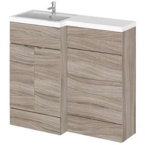 Fuji 100cm Left Handed Vanity With L-Shaped Basin In Driftwood