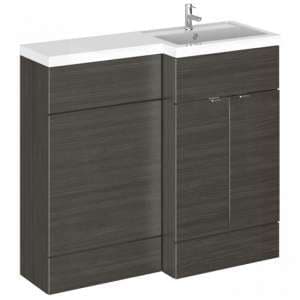 Fuji 100cm Right Handed Vanity With L-Shaped Basin In Black