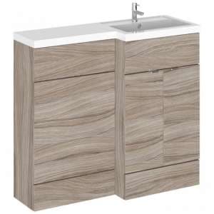 Fuji 100cm Right Handed Vanity With L-Shaped Basin In Driftwood