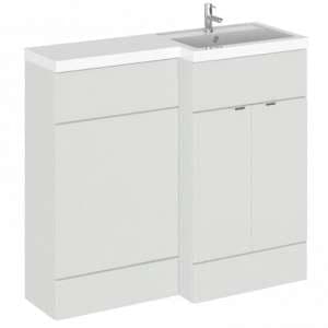 Fuji 100cm Right Handed Vanity With L-Shaped Basin In Grey Mist