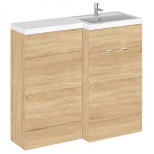 Fuji 100cm Right Handed Vanity With L-Shaped Basin In Oak