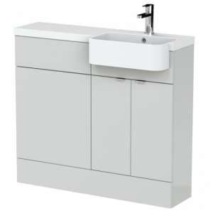 Fuji 100cm Right Handed Vanity With Round Basin In Grey Mist