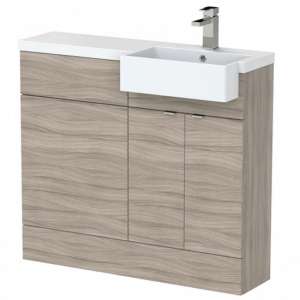 Fuji 100cm Right Handed Vanity With Square Basin In Driftwood