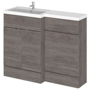 Fuji 110cm Left Handed Vanity With L-Shaped Basin In Brown