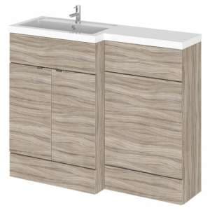 Fuji 110cm Left Handed Vanity With L-Shaped Basin In Driftwood