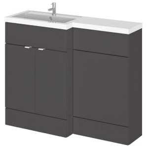 Fuji 110cm Left Handed Vanity With L-Shaped Basin In Grey