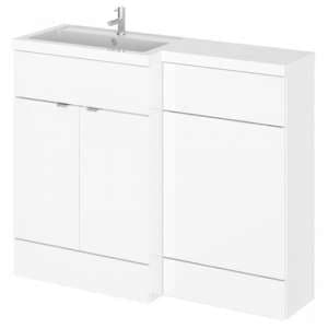 Fuji 110cm Left Handed Vanity With L-Shaped Basin In White