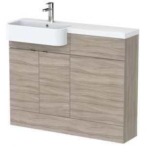 Fuji 110cm Left Handed Vanity With Round Basin In Driftwood