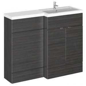 Fuji 110cm Right Handed Vanity With L-Shaped Basin In Black