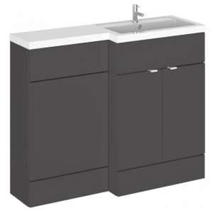 Fuji 110cm Right Handed Vanity With L-Shaped Basin In Grey