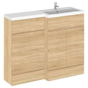 Fuji 110cm Right Handed Vanity With L-Shaped Basin In Oak
