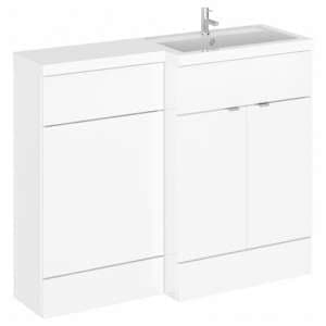 Fuji 110cm Right Handed Vanity With L-Shaped Basin In White