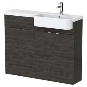Fuji 110cm Right Handed Vanity With Round Basin In Black
