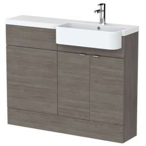 Fuji 110cm Right Handed Vanity With Round Basin In Brown Grey - UK