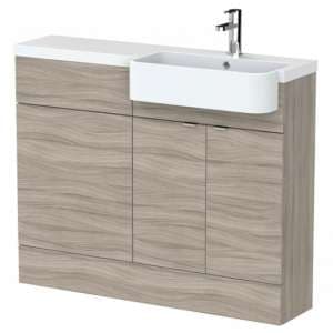 Fuji 110cm Right Handed Vanity With Round Basin In Driftwood