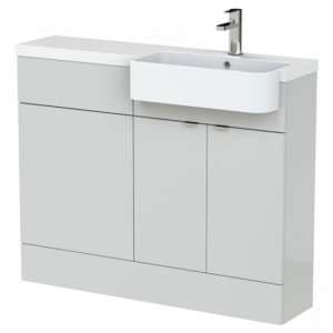 Fuji 110cm Right Handed Vanity With Round Basin In Grey Mist
