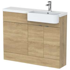 Fuji 110cm Right Handed Vanity With Round Basin In Natural Oak
