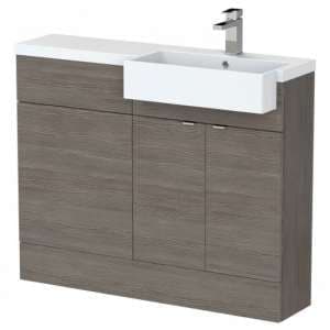 Fuji 110cm Right Handed Vanity With Square Basin In Brown Grey