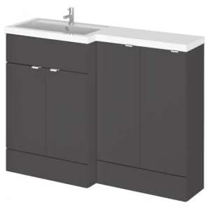 Fuji 120cm Left Handed Vanity With Base Unit In Gloss Grey