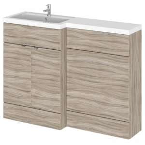 Fuji 120cm Left Handed Vanity With L-Shaped Basin In Driftwood