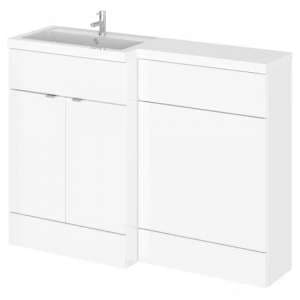 Fuji 120cm Left Handed Vanity With L-Shaped Basin In White