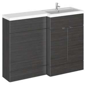 Fuji 120cm Right Handed Vanity With L-Shaped Basin In Black