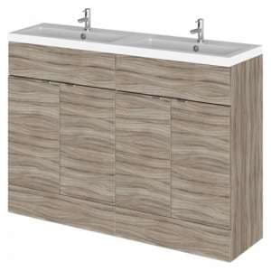 Fuji 120cm Vanity Unit With Polymarble Basin In Driftwood