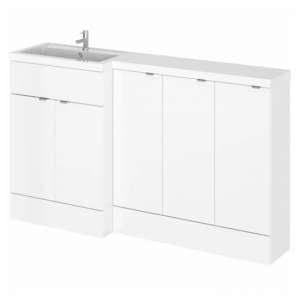 Fuji 150cm Left Handed Vanity With Base Unit In Gloss White