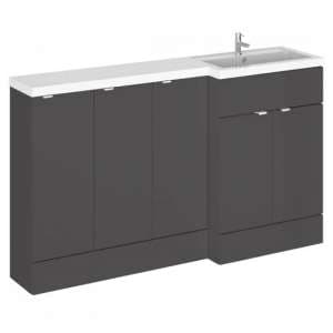 Fuji 150cm Right Handed Vanity With Base Unit In Gloss Grey