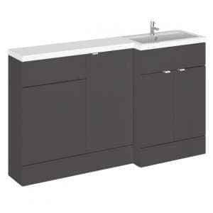 Fuji 150cm Right Handed Vanity With L-Shaped Basin In Grey